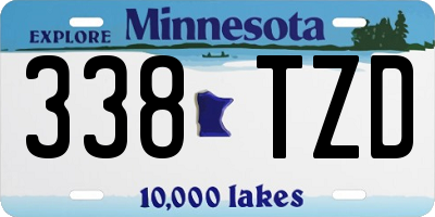 MN license plate 338TZD
