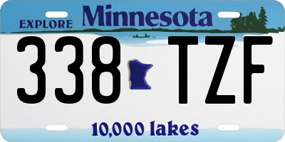 MN license plate 338TZF