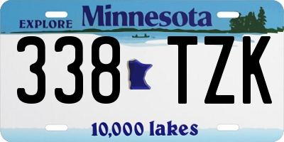 MN license plate 338TZK
