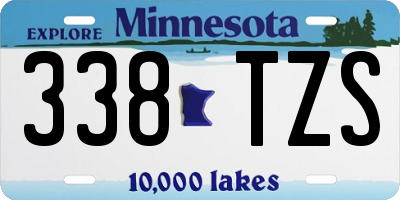 MN license plate 338TZS