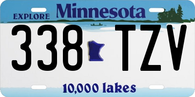 MN license plate 338TZV