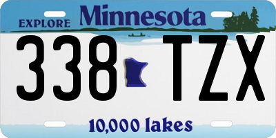 MN license plate 338TZX