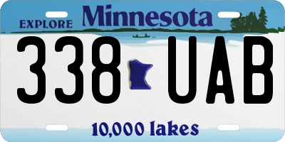 MN license plate 338UAB