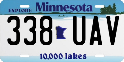 MN license plate 338UAV