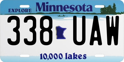 MN license plate 338UAW