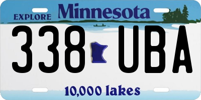 MN license plate 338UBA