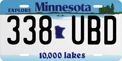 MN license plate 338UBD