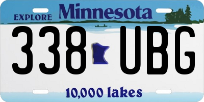 MN license plate 338UBG