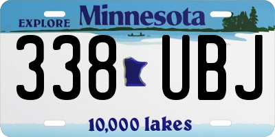 MN license plate 338UBJ