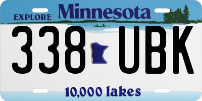 MN license plate 338UBK