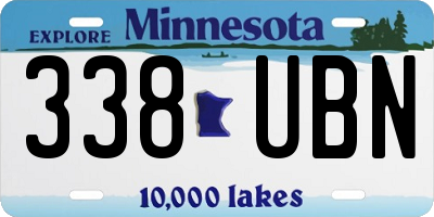 MN license plate 338UBN