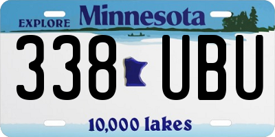 MN license plate 338UBU