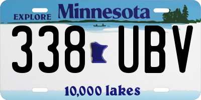 MN license plate 338UBV