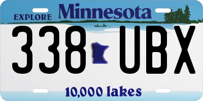 MN license plate 338UBX