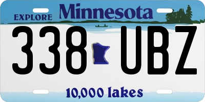 MN license plate 338UBZ