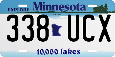 MN license plate 338UCX