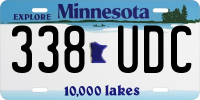 MN license plate 338UDC