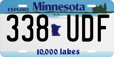MN license plate 338UDF