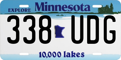 MN license plate 338UDG