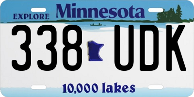 MN license plate 338UDK