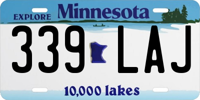 MN license plate 339LAJ