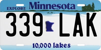 MN license plate 339LAK