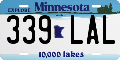 MN license plate 339LAL