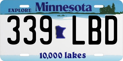 MN license plate 339LBD
