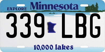 MN license plate 339LBG