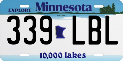 MN license plate 339LBL
