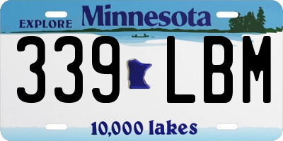 MN license plate 339LBM