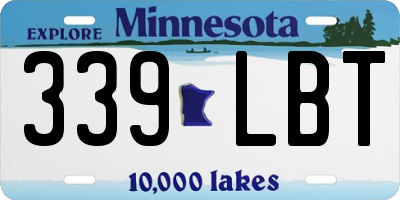 MN license plate 339LBT