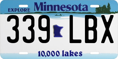 MN license plate 339LBX