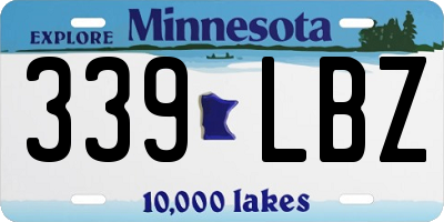 MN license plate 339LBZ