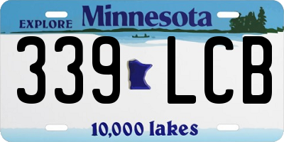 MN license plate 339LCB