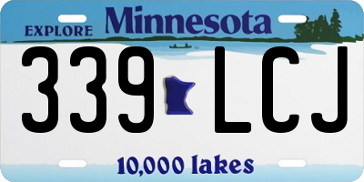 MN license plate 339LCJ