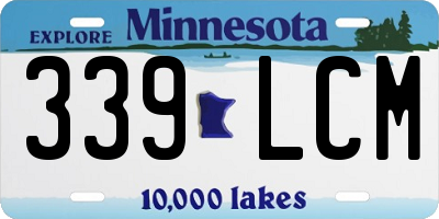 MN license plate 339LCM