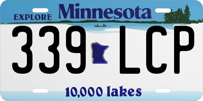 MN license plate 339LCP