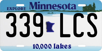 MN license plate 339LCS