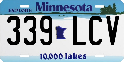 MN license plate 339LCV