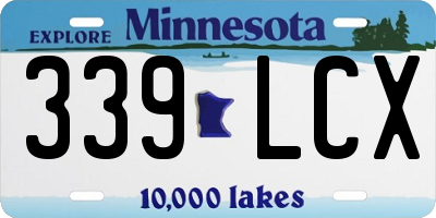 MN license plate 339LCX