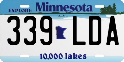 MN license plate 339LDA