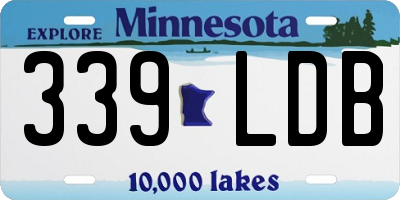 MN license plate 339LDB