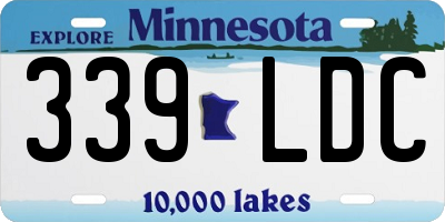 MN license plate 339LDC
