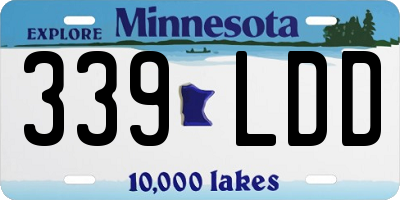 MN license plate 339LDD