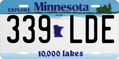 MN license plate 339LDE