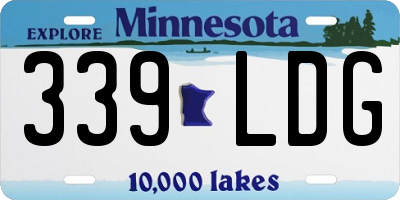 MN license plate 339LDG