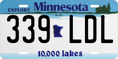 MN license plate 339LDL