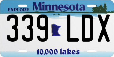 MN license plate 339LDX
