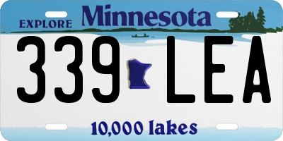 MN license plate 339LEA